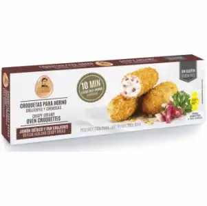 Croquetas de jamón ibérico y pan crujiente para horno La Cocina de Senén sin gluten 200 g.