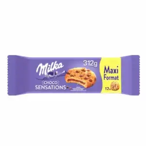 Galletas rellenas de chocolate con pepitas de chocolate Sensation Milka 312 g.