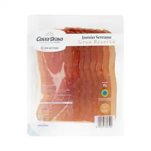 Jamón serrano gran reserva Costa Brava sin aditivos lonchas Paquete 0.09 kg