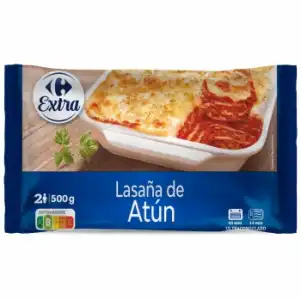 Lasaña de atún Carrefour 500 g.