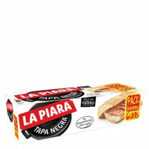 Paté de hígado de cerdo Tapa Negra La Piara pack de 6 unidades de 75 g.