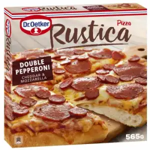 Pizza rústica de pepperoni, queso y mozzarella Dr. Oetker 565 g.