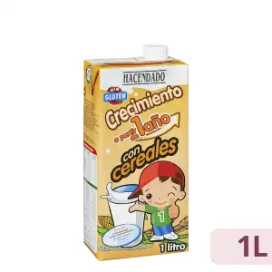 Preparado lácteo crecimiento con cereales +1 año Hacendado Brick 1 L