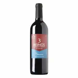 Vino D.O. Valdepeñas tinto crianza Tres Reinos 75 cl.