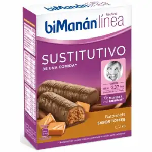 Barritas sustitutivas sabor toffe biManán Línea 222 g.
