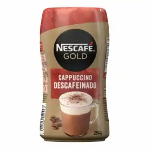 Café soluble cappuccino descafeinado Nescafé Gold 250 g.