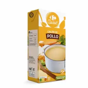 Caldo de pollo Carrefour sin gluten brik 1 l.