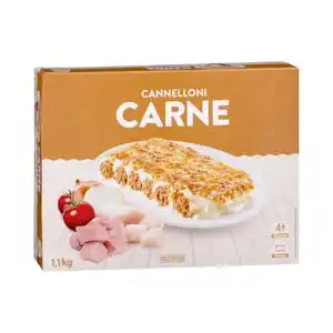 Canelones de carne con bechamel Hacendado ultracongelados Caja 1.1 kg