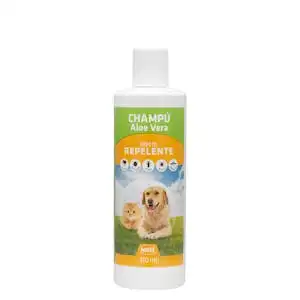 Champú perros y gatos con aloe vera Nuske efecto repelente Botella 310 ml