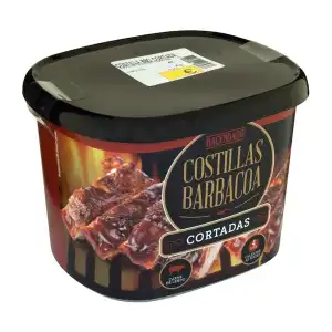 Costillas de cerdo a la barbacoa cortadas Hacendado Bote 0.5 kg