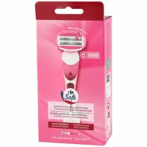 Maquinilla para mujer sistema precisión extrema 6 hojas Carrefour Soft 1 ud.