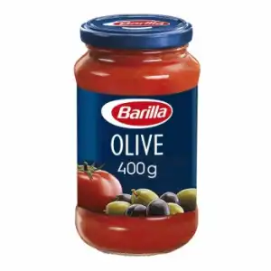 Salsa con aceitunas Barilla sin gluten tarro 400 g.