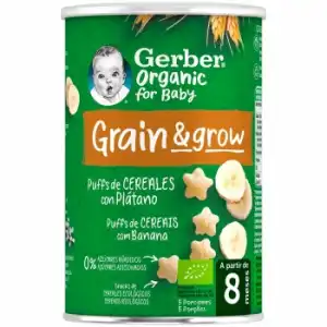 Snacks de cereales con plátano desde 8 meses ecológico Gerber 35 g.
