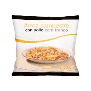 Arroz campestre con pollo Hacendado ultracongelado