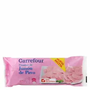Fiambre de muslos de pavo cocido Carrefour sin gluten 400 g