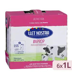 Leche desnatada Llet Nostra 6 bricks X 1 L