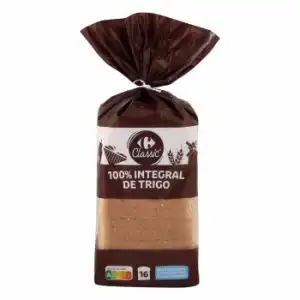 Pan de molde integral con corteza Carrefour 460 g.