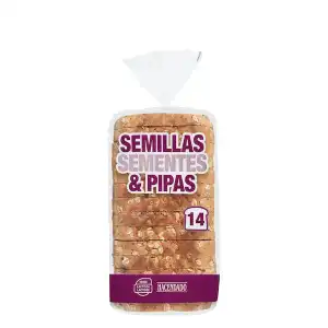 Pan de molde semillas y pipas de calabaza Hacendado Paquete 0.58 kg