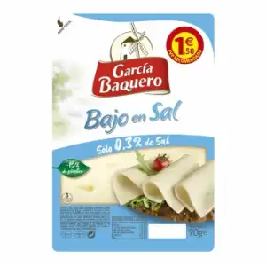 Queso en lonchas bajo en sal García Baquero 90 g.