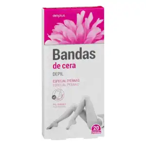 Bandas de cera especial piernas Deliplus piel sensible Paquete 1 ud