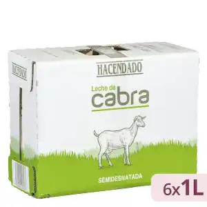 Leche semidesnatada de cabra Hacendado 6 bricks X 1 L