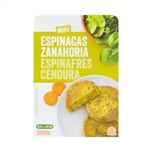 Mini hamburguesas vegetales Hacendado con espinacas y zanahoria Paquete 0.2 kg