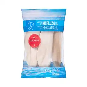 Filetes de merluza grandes sin piel Hacendado ultracongelados Paquete  kg