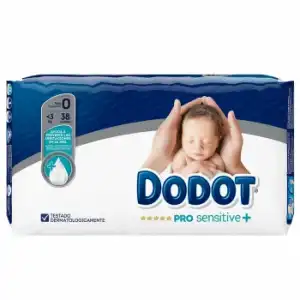 Pañales Dodot Pro Sensitive recién nacido T0 -3 kg 38 ud.