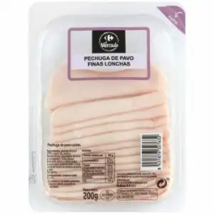 Pechuga de Pavo en finas lonchas Carrefour El Mercado 200 g