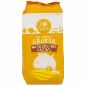 Sal marina gruesa para cocinar a la sal Carrefour Classic' 2,5 kg.