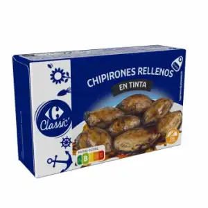 Chipirones rellenos en tinta Classic Carrefour sin gluten 75 g.