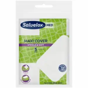 Apósitos grandes Maxicover estéril 76 x 54 mm Salvelox 5 ud.