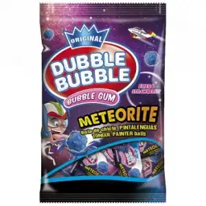 Bola de chicle pintalenguas sabor fresa Meteorite Dubble Bubble sin gluten 85 g.
