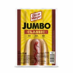 Salchichas cocidas Jumbo Classic Oscar Mayer sin gluten sin lactosa 350 g.