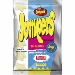 Aperitivo sabor mantequilla Jumpers sin gluten 100 g.