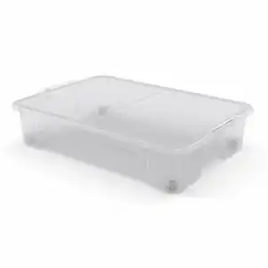 Caja de Ordenación con Ruedas CARREFOUR HOME con Tapa 50 l - Transparente