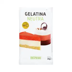 Gelatina neutra en láminas Hacendado Paquete 0.02 100 g