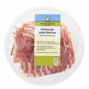 Paleta de Cebo Ibérica 50% Raza Ibérica loncheada Carrefour Calidad y Origen 80 g