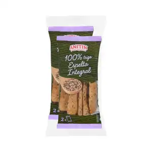 Palitos de pan 100% trigo espelta integral Anitin 2 paquetes X 0.075 kg