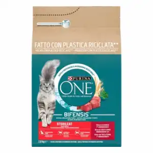 Pienso de buey y trigo para gatos esterilizados Purina One 2,8 kg