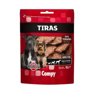Snack tiras perro adulto 90% ternera Compy para todas las razas Paquete 0.08 kg