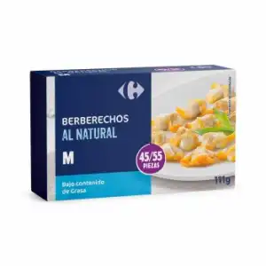 Berberechos al natural Carrefour 63 g.