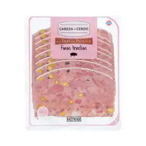 Cabeza de cerdo trufa con pistachos Hacendado finas lonchas Paquete 0.15 kg