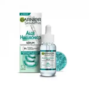 Sèrum hidratante rellenador aloe hialurónico con 3% glicerina + ácido hialurónico + aloe vera Garnier 30 ml.
