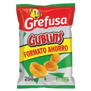 Snack de maíz sabor barbacoa guglins Grefusa sin aceite de palma 250 g.