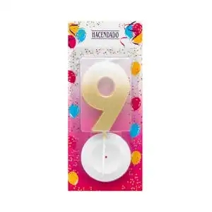Vela de cumpleaños 9 Hacendado