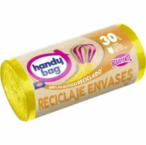 Bolsas de Basura Reciclaje Envases 80% Reciclado Handy Bag 30l 15 ud