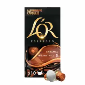Café espresso caramelo en cápsulas L'Or compatible con Nespresso 10 ud.