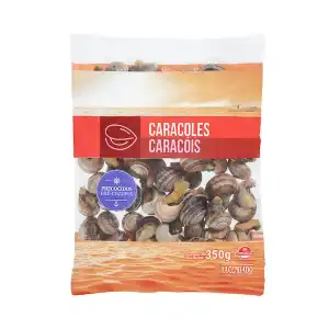 Caracoles precocidos Hacendado ultracongelados Paquete 0.35 kg