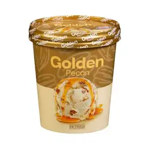 Helado Golden Pecan Hacendado de vainilla